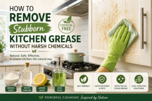 Read more about the article How to Remove Stubborn Kitchen Grease Without Harsh Chemicals.