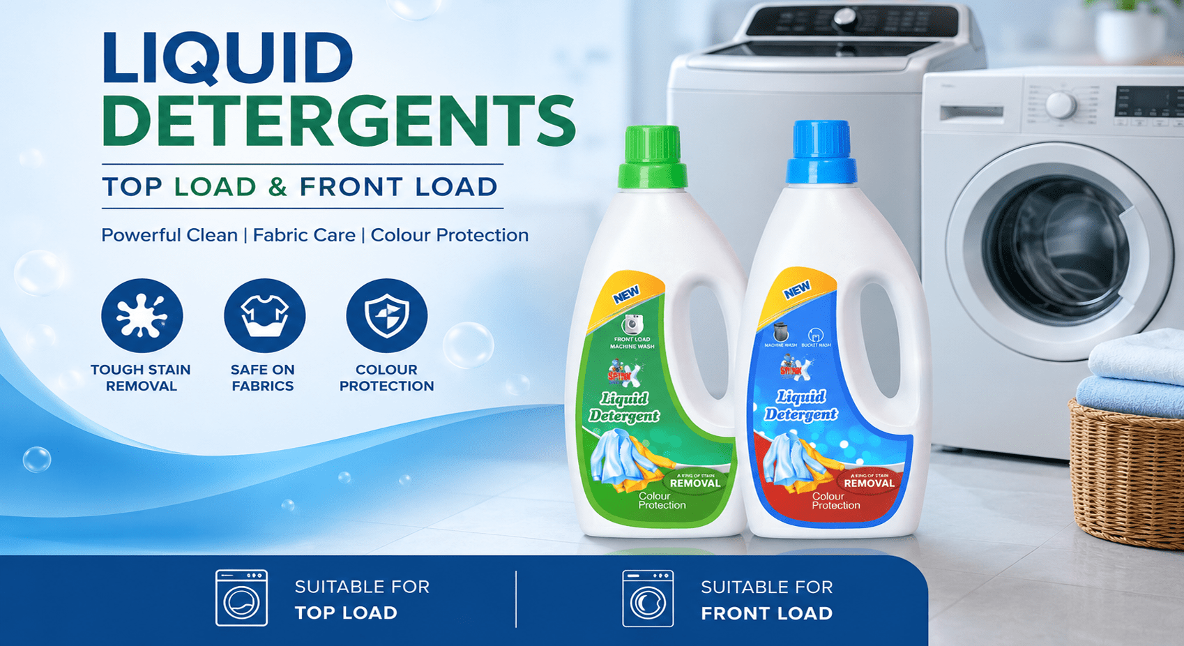 Liquid Detergents for Top Load & Front Load Washing Machines, A Complete Guide.