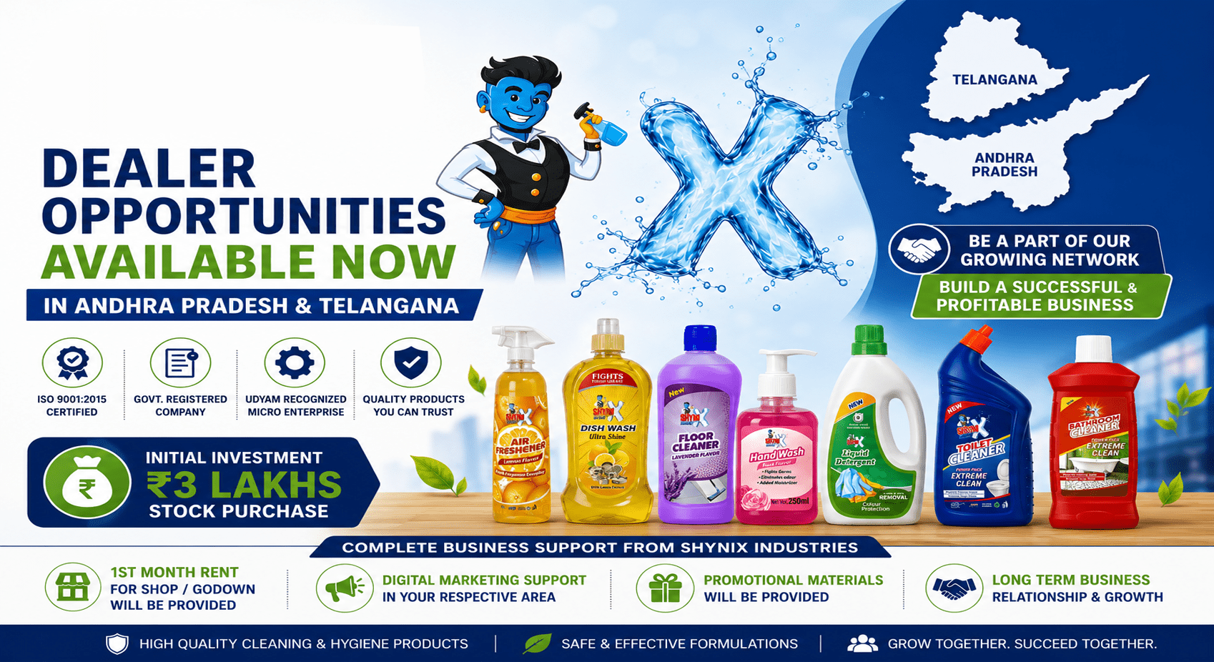 Dealer Opportunities With ShyniX Available in Andhra Pradesh & Telangana Now.